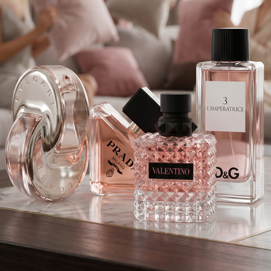 Omnia Crystal, Valentino Dona, DG Imperatrice, Prada TTK